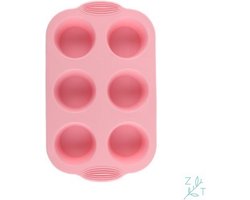 ZijTak - Muffin per 6 - Cake - Taart - Gebak - Bakken Silicone - Roze