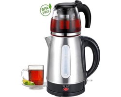 Zilan 2 in 1 Theemaker en waterkoker - Turkse theepot - Caydanlik - Elektrisch - Waterkoker - 2 in 1
