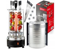 Zilan Verticale BBQ Grill & Elektrische Rotisserie – 900W – Draaibare Spiezen – RVS Kebab Grill voor Vlees, Vis & Groente
