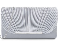 Zilver Clutch voor Dames - Voor formele gelegenheden zoals bruiloften, feesten, cocktails, gala's, crossbodytassen, schoudertassen en enveloptassen