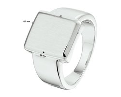 Zilver Gerhodineerde Graveerring mat gediamanteerd 1332588 20.00 mm (63)