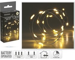Zilverdraad met 20 micro led lampjes warm wit