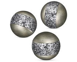 Zilveren decoratieve bollen set van 3 voor woonkamer en eetkamer