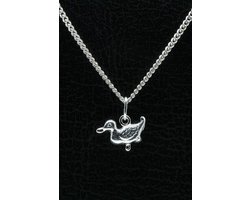 Zilveren Eend ketting hanger