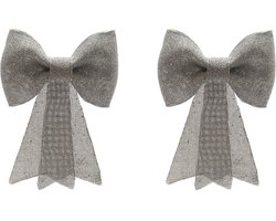 Zilveren hangende strik van 12 x 14 cm