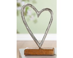 Zilveren Hart "In Love"- Liefde - Cadeau - Kado - Partner - 5 x 10 Hoogte 17 cm