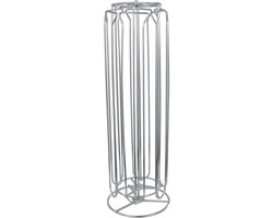 Zilveren koffiecup display/houder draaibaar 60 cups - Koffie cups/capsules standaard/dispenser