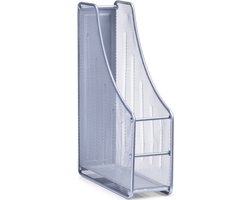 Zilveren lectuurbak/tijdschriftenbak van draadmetaal/mesh 9 x 35 cm - Kantoorbenodigdheden - Bureau-accessoires - Lectuurbakken - Tijdschriftenbakken - Mesh kantoor/bureau benodigdheden