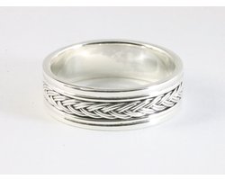 Zilveren ring met kabelpatroon - maat 20.5