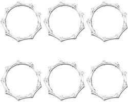 Zilveren Servetringen Set van 6 - Ronde Servethouders van Metaal - Decoratieve Servetringen van Legering - Geschikt voor Eettafel Decoratie bij Verjaardag, Bruiloft, Kerstmis