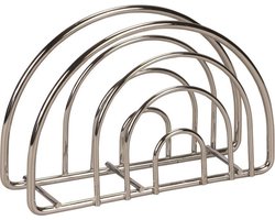 Zilveren servetten houder van metaal - Tafeldecoratie - Servethouders/servettenhouders - 13 x 9 cm