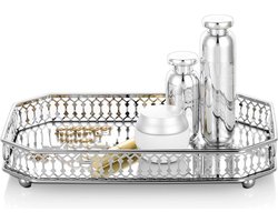 Zilveren Spiegel Ijdelheid Lade 29cm - Cosmetische Parfum Organizer voor Dressoir - Woonkamer Eetkamer Tafel Decoratie make up tafel