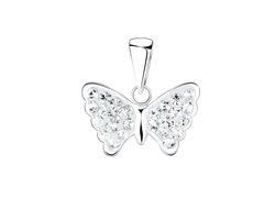 Zilveren vlinder hanger pendant met kristalletjes | Zilverana | Sterling 925 Silver