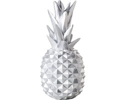 Zilverkleurige ananasdecoratie, woonkamertafeldecoratie van kunsthars, decoratie, ananas, zilver, oudejaarsavond en bruiloftsdecoratie, cadeau, zilveren ananas-beker