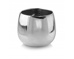 Zilverkleurige Keramieken Pot 15x13 cm - Stijlvolle Glamour Decoratie
