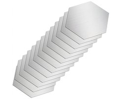 Zilverkleurige plakspiegel zeshoek muurdecoratie 24 stuks DIY 3D spiegel sticker huisdecoratie zelfklevende wand decoratie hexagon plakspiegel set 100 mm moderne muur stickers woonkamer slaapkamer
