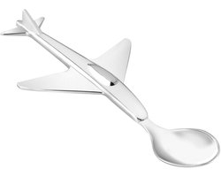 Zilverstad - Baby lepel Vliegtuig verzilverd