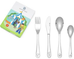 Zilverstad - Kinderbestek 4-delig Circus RVS 18/10