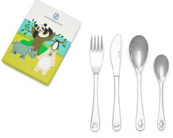 Zilverstad - Kinderbestek 4-delig Wildlife RVS 18/10