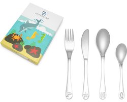 Zilverstad - Kinderbestek 4-delig Zeedieren RVS 18/10