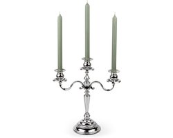 Zilverstad - Klassieke kandelaar zilver voor 3 dinerkaarsen