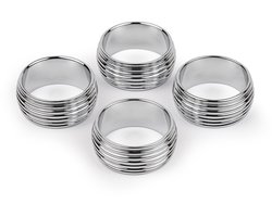 Zilverstad - Servetring Elana set van 4 zilver kleur - Moederdag cadeautip!