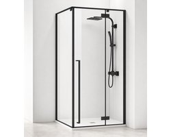 ZIMMER Douchecabine NERO 90x90 cm Mat zwart – Draaideur Soft-Close – 8 mm Veiligheidsglas – Anti-kalk