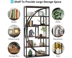 Zimoros Boekenkast Industrieel - Boekenrek - Open Kast - 5 Open Lagen - Modern - Hoogwaardige Houtlook - Eenvoudige Montage