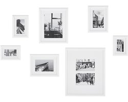 ZINIARE - Fotolijst Set van 6 - Wit - Staand, Liggend - MDF