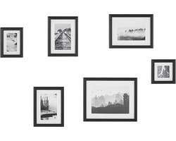 ZINIARE - Fotolijst Set van 6 - Zwart - Staand, Liggend - MDF