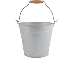 Zinken emmer/bloempot/plantenpot 5 liter - Tuindecoratie - Bloememmer/bloembak/plantenbak - Decoratie emmer