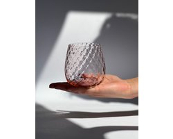 Zinnia handgemaakte waterglazen / 2st - Roze