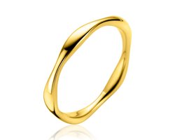 ZINZI gold plated zilveren ring organisch gevormd 2,5mm breed ZIR2610G