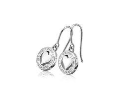 ZINZI zilveren oorhangers met hart en All You Need Is Love tekst LOVEO07H