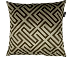 Zippi Design Sandy Velvet Geometric Brown Luxury (veren vulling) 45 x45 cm sierkussen goud, beige, bruin