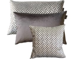 Zippi Design Sierkussen SET Beach 40x60, 40x60 en 45x45 cm 3 sierkussens (luxe veren) kleuren taupe, goud, beige bruin,creme wit