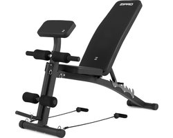 ZIPRO® Volume Multifunctionele opklapbare halterbank met leg press en gebedsstang - Buikspierbank Fitness - Workout Bank - Verstelbare trainingsbank als schuine bank - Voor Beginners en Professionele sporters
