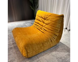 zipsofa 1-zits Fauteuil - Bank met rugleuning - 80×100×72 cm - Ergonomisch en montagevrij - Chenille geel