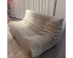 zipsofa –Togo-stijl 3-zits Luie Bank – Mode vrijetijdsbank, Vrij Te Combineren, Geen Montage Nodig, Ergonomisch Ontwerp, Tot 350 kg Belastbaar, 160 × 100 × 72 cm，lichtgrijs Ribfluweel