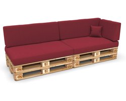 Zit- en rugkussenset voor Euro pallets - 6 delige set - voor tuinmeubelen - bruin
