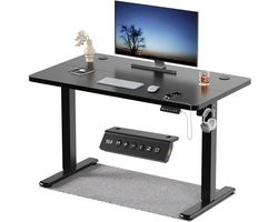 Zit-Sta Bureau 100x60 cm - Elektrisch Verstelbaar Bureau - Digitaal Display - Zit-Alarm - 2 Geheugenstanden - Zwart