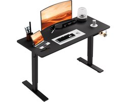 Zit-sta bureau 110 x 60 cm, Elektrisch in hoogte verstelbaar bureau, met geheugenfunctie en anti-botsingstechnologie, Stevig en Duurzaam, Stille Motor, Hoogte 70-117cm