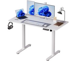 Zit sta bureau - 120 x 60 cm - hoogte verstelbaar - wit