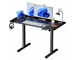 Zit sta bureau - 140 x 60 cm - hoogte verstelbaar - zwart