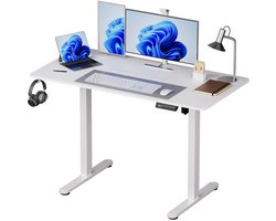 Zit sta bureau - 160 x 60 cm - hoogte verstelbaar - wit