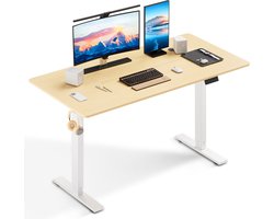 Zit-sta bureau 160 x 80 cm, Elektrisch in hoogte verstelbaar bureau, met geheugenfunctie en anti-botsingstechnologie, Stevig en Duurzaam, Stille Motor, Hoogte 70-117cm