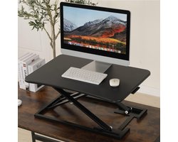 Zit Sta Bureau Converter 31 inch Breed – Verstelbare Standing Desk Riser – Dual Monitor Bureau Verhoger met Tablet & Telefoon Houder – Direct Klaar voor Gebruik – Wit – Mobili Bella