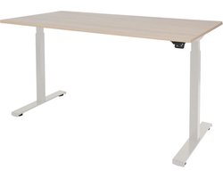 Zit Sta Bureau - Elektrisch 120x80 Eiken -wit frame