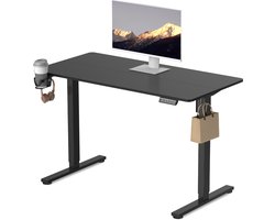 Zit-sta Bureau Elektrisch Verstelbaar - 3 Geheugen Standen - Incl. Kabelgoot - Ergonomisch gemotoriseerd bureau - 120 x 60 x 70-116 cm - met antibotsingssysteem en geheugenfuncties - Zwart