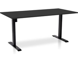 Zit-sta bureau elektrisch verstelbaar - MRC EASY | 160 x 80 cm | inclusief stekkerdoos en kabelklemmen | frame zwart - bureaublad zwart eiken